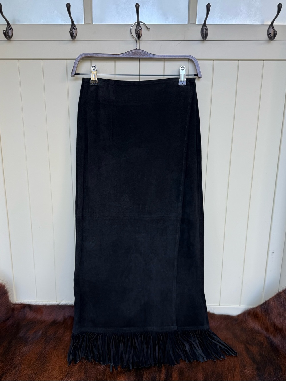 Vintage Double D Ranch Suede Fringe Wrap Skirt